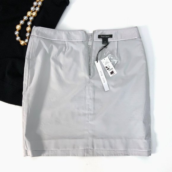New WHBM Gray Silver Sequin Pencil Skirt Size 8 - Picture 12 of 16